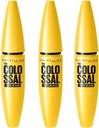 Maybelline - Volume Express Colossal Mascara 100% Black - 3 Stuks