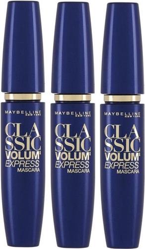 3x Maybelline Volum' Express Mascara Zwart - Voordeelverpakking