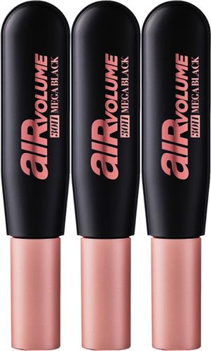 3x L'Oréal Air Volume Mega 30H Mascara Extra Zwart