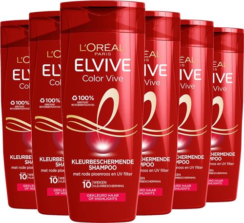 LOréal Paris Elvive Color Vive - Shampoo 250ml - Gekleurd Haar of Highlights - 6x 250ml