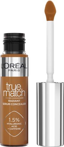 L'Oréal Paris True Match Radiant Serum Concealer - Geschikt voor de gevoelige huid - Verrijkt met 1,5% hyaluronzuur en cafeïne voor hydratatie en verfrissing - Medium dekking - Stralende finish - Verzorgt als een oogserum - 9N - 11 ml