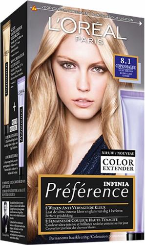 3x L'Oréal Preference Haarkleuring 8.1 Copenhague - Licht Asblond