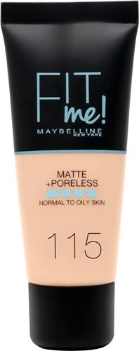 Maybelline Fit Me Matte & Poreless Foundation - 115 Ivory - 3 x 30 ml - Voordeelverpakking