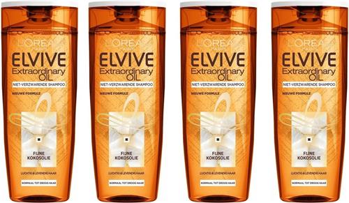 Elvive Shampoo - Extraordinairy Oil Fijne Kokosolie - 4 x 250 ml