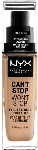 Nyx Professional Makeup Can't Stop Won't Stop Foundation - Soft Beige - Volledig Dekkende Foundation - Licht Beige
