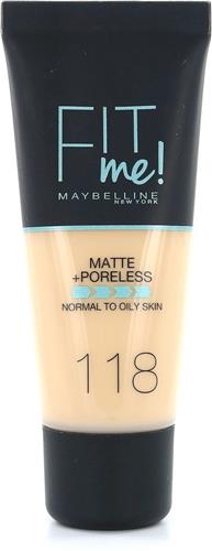 Maybelline Fit Me Matte & Poreless Foundation - 118 Nude - 3 Stuks - Voordeelverpakking