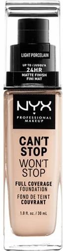 Nyx Professional Makeup Can't Stop Won't Stop Foundation - Light Porcelain - Volledig Dekkende Foundation - Zeer Licht