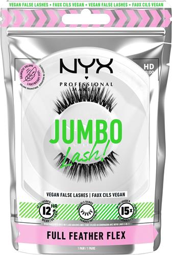 NYX Jumbo Lash Nepwimpers - Voor Extra Volume Zonder Lijm - Tot Wel 12 Uur Draagcomfort - Herbruikbaar - Vegan - Makkelijk te Verwijderen - 0.7 Full Feather Flex