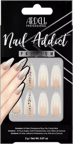 False nails Ardell Nail Addict Nude Light Crystal (24 pcs)