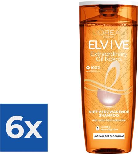 LOréal Paris Elvive Shampoo - Extraordinairy Oil Kokosolie - 6 x 250 ml