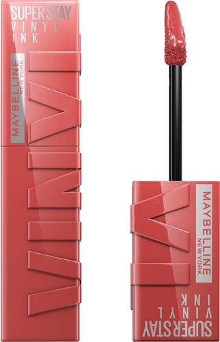 Maybelline New York - SuperStay Vinyl Ink Lipstick - 15 Peachy - Rood - Langhoudende Lippenstift - 4,2 ml