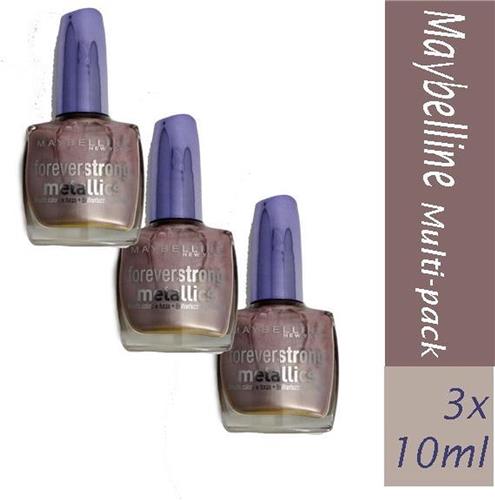 3x  Maybelline Nagellak  Foreverstrong Metallics Pink Bronze 3x
