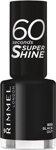 Rimmel - 60 seconds supershine nailpolish - Black Out - Black