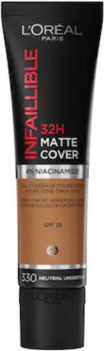 LOréal Paris Infaillible 32H Matte Cover Foundation - 330 Noise - Langhoudende Matterende Foundation met SPF 18 - Vegan- 30 ml