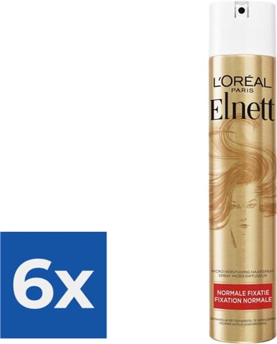 LOréal Paris Elnett Satin Haarspray Normale Fixatie - 300ml - Voordeelverpakking 6 stuks