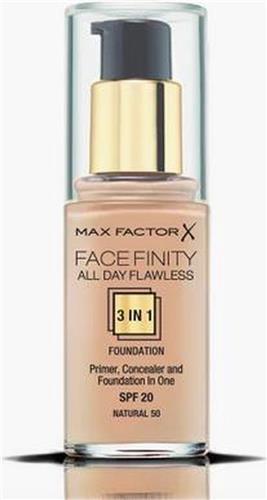 Max Factor Facefinity All Day Flawless 3-in-1 Liquid Foundation - 050 Natural