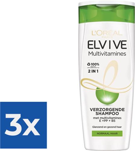 LOréal Paris Elvive Multivitamines 2-in-1 - 250 ml - Shampoo - Voordeelverpakking 3 stuks