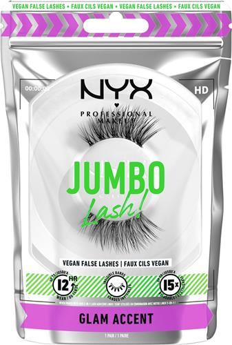 NYX Jumbo Lash Nepwimpers - Voor Extra Volume Zonder Lijm - Tot Wel 12 Uur Draagcomfort - Herbruikbaar - Vegan - Makkelijk te Verwijderen - 0.6 Glam Accent