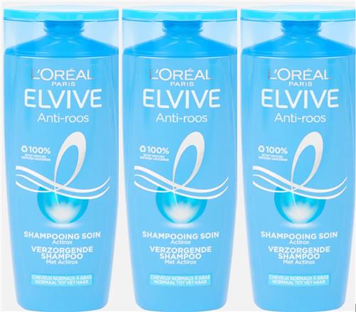 3x L'Oréal Elvive - Voordeelpak - Shampoo - Anti-roos - 3x 250 ML