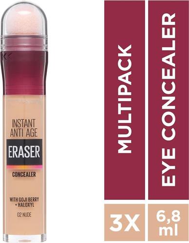 Maybelline New York - Instant Anti Age Eraser - 02 - 3 stuks Voordeelverpakking