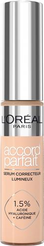 L'Oréal Paris True Match Radiant Serum Concealer - Geschikt voor de gevoelige huid - Verrijkt met 1,5% hyaluronzuur en cafeïne voor hydratatie en verfrissing - Medium dekking - Stralende finish - Verzorgt als een oogserum - 7N - 11 ml
