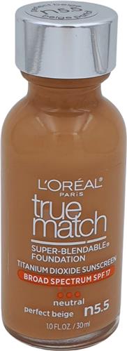 L'Oréal Paris True Match Super Blendable Makeup Foundation - N5.5 - Perfect Beige - SPF17 - Foundation - 30 ml
