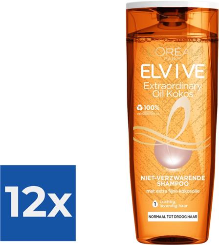 LOréal Paris Elvive Shampoo - Extraordinairy Oil Kokosolie - 12 x 250 ml