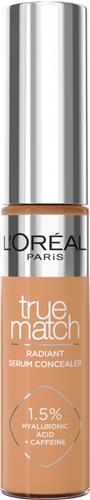 L'Oréal Paris True Match Radiant Serum Concealer - Geschikt voor de gevoelige huid - Verrijkt met 1,5% hyaluronzuur en cafeïne voor hydratatie en verfrissing - Medium dekking - Stralende finish - Verzorgt als een oogserum - 8N - 11 ml