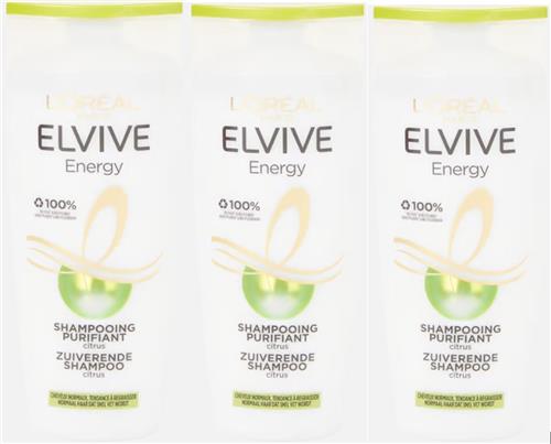 3x L'Oréal Elvive - Voordeelpak - Shampoo - Citrus Energy - 3x 250 ML