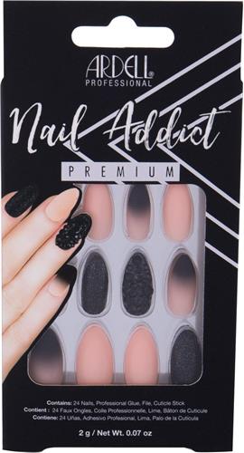 False nails Ardell Nail Addict Black Stud & Pink Ombre (24 pcs)
