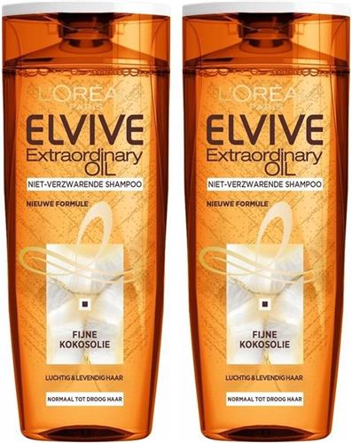 Elvive Shampoo - Extraordinairy Oil Fijne Kokosolie - 2 X 250 ml