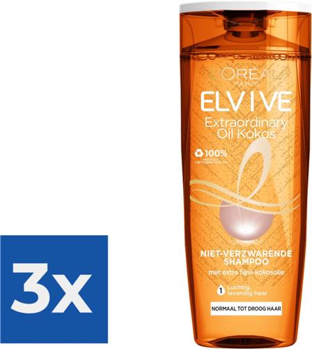 LOréal Paris Elvive Shampoo - Extraordinairy Oil Kokosolie - 3 x 250 ml