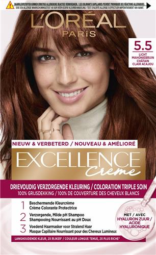 L'Oréal Paris Excellence Crème Licht Mahoniebruin 5.5 - Permanente Haarkleuring