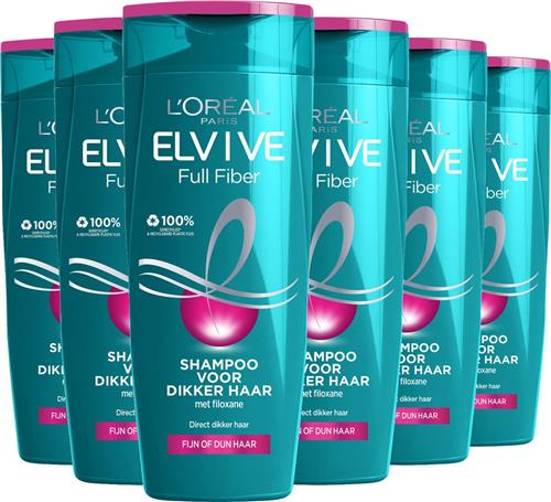 L'Oréal Paris Elvive Full Fiber - Shampoo - Fijn of dun haar - 6 x 250ml
