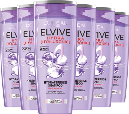 LOreal Paris Elvive Hydra Hyaluronic - Hydraterende Shampoo met Hyaluronzuur - 6x 250ml