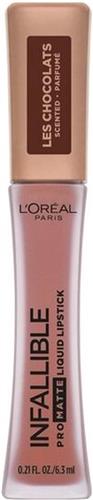 L'Oreal Paris - Infallible - Pro Matte - Les Chocolats Scented - Liquid Lipstick - 848 - Dose of Cocoa - Bruin - Lippenstift - 6.3 ml