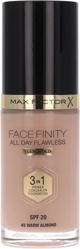 Max Factor Facefinity All Day Flawless 3-in-1 Liquid Foundation - 045 Almond