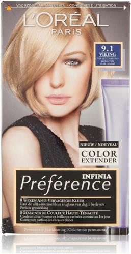 3x L'Oréal Preference Haarkleuring 9.1 Viking - Zeer Licht Asblond
