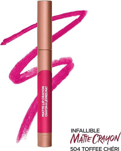 L'Oreal Matte Lip Crayon Lipstick - 504 Toffee Cheri
