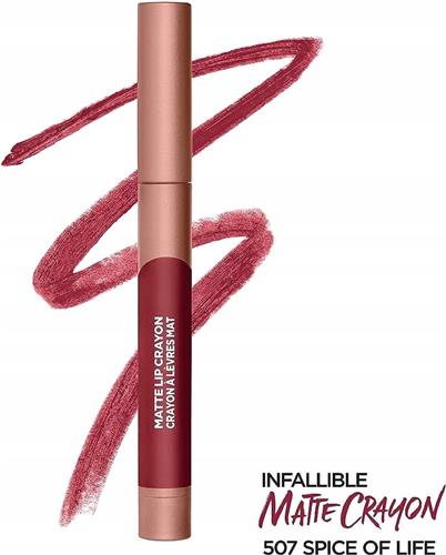L'Oreal Matte Lip Crayon Lipstick - 507 Spice Of Life