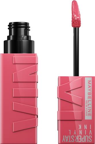 Maybelline New York SuperStay Vinyl Ink Longwear Liquid Lipstick - 145 Rogue - vloeibare lippenstift - voor een schitterende glans en intense kleur - blijft tot wel 16 uur zitten - geeft niet af - roze