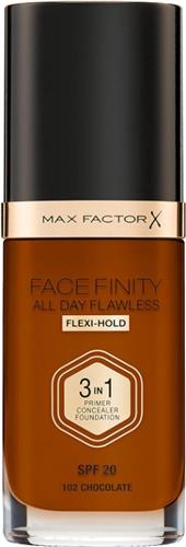 Max Factor Facefinity All Day Flawless 3 in 1 Flexi Hold Foundation - 102 Chocolate