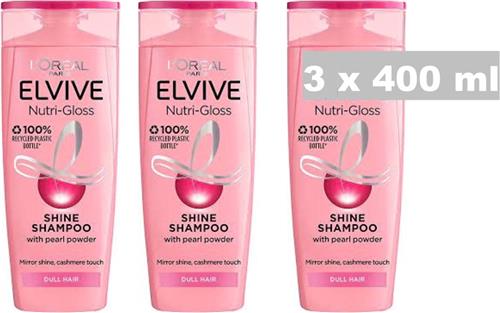Elvive Nutri Gloss Shampoo XXL - Voordeelverpakking 3 x 400 ml