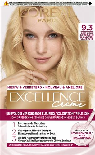 LOréal Paris Excellence Crème 9.3 - Zeer Licht Goudblond - Permanente Haarverf