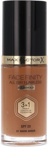 Max Factor Facefinity All Day Flawless 3 in 1 Flexi Hold Foundation - 91 Warm Amber