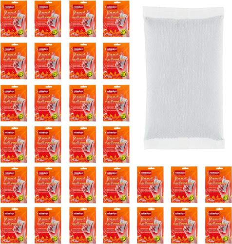 Relaxdays handwarmers - 30 paar - blijven 10 uur warm - voor handschoenen & jaszakken - tegen koude handen - wit