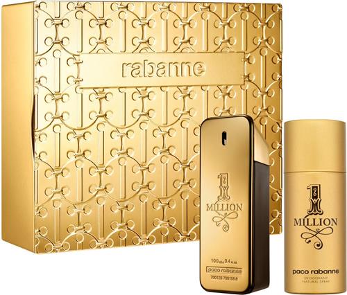 Paco Rabanne 1 Million Eau De Toilette Spray 100ml Deodorant Spray 150ml Parfumset voor Heren