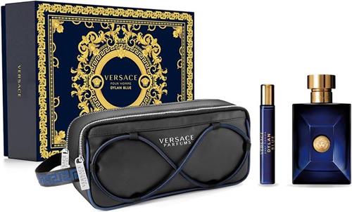 Versace Dylan Blue Giftset - 100 ml eau de toilette spray + 10 ml eau de toilette + toillettas - cadeauset voor heren