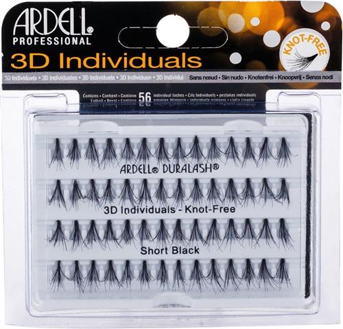 Ardell - 3D Individuals Duralash Knot-Free - Umelé rasy Short Black - 56.0ks