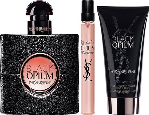 Yves Saint Laurent Black Opium Eau de Parfum 50 ml - Travel spray 10 ml - Body Lotion 50 ml